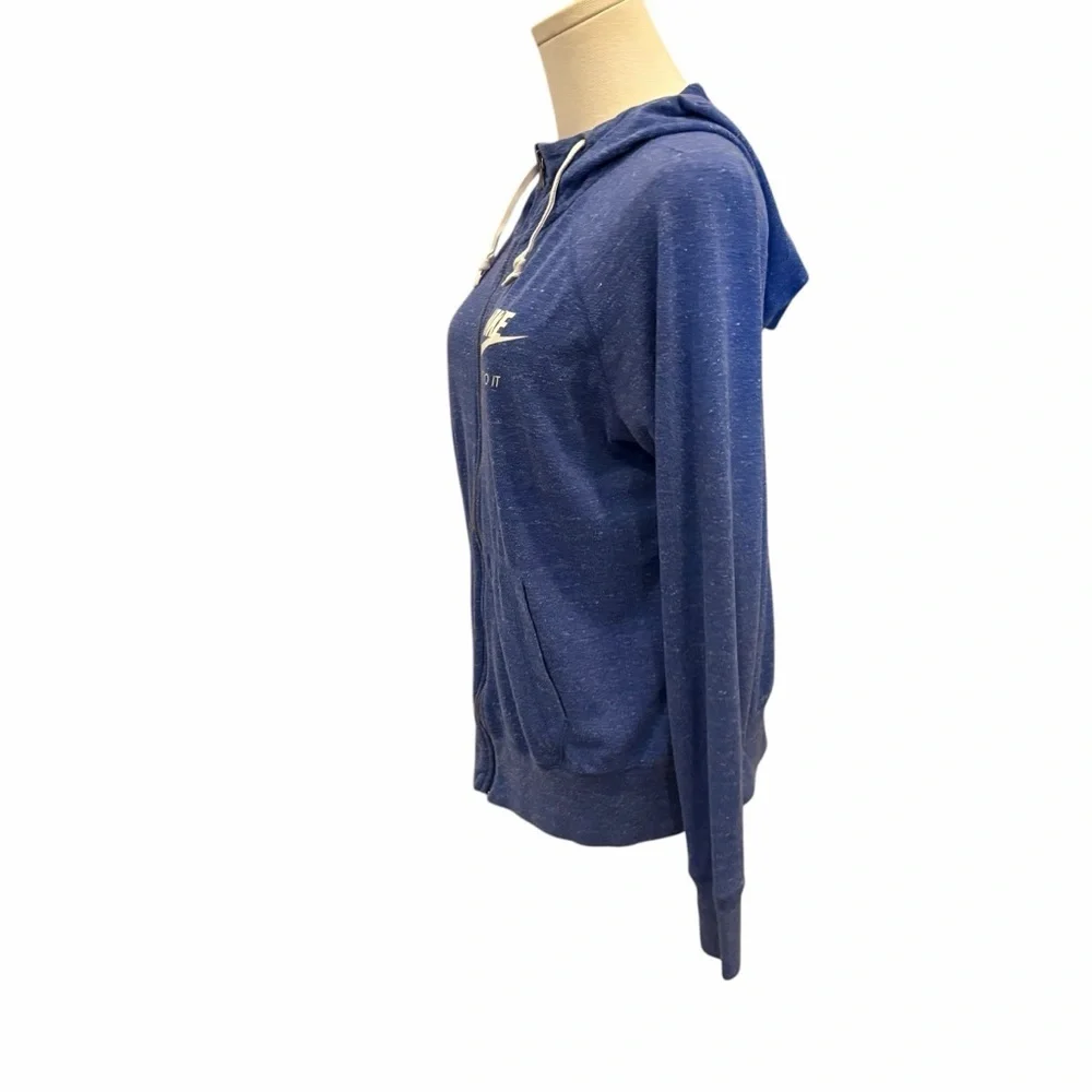 Nike Women’s | Blue Heather | Full Zip Hoodie | Just Do It Logo | Size M